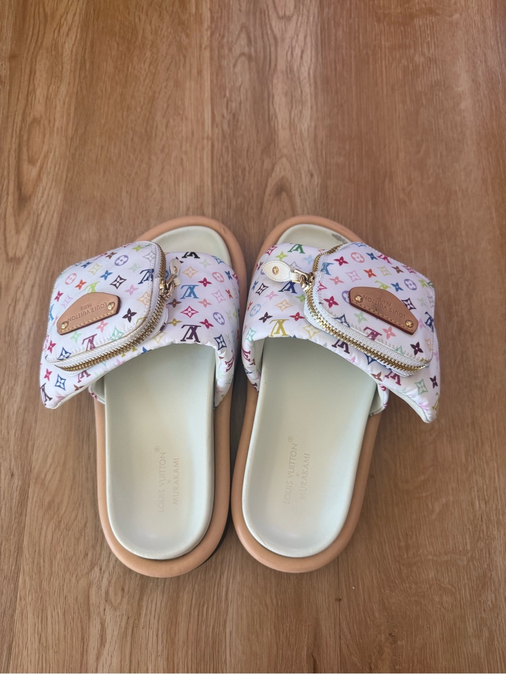 Louis Vuitton x Takashi Murakami Pool Pillow Flat Comfort Mules size 36